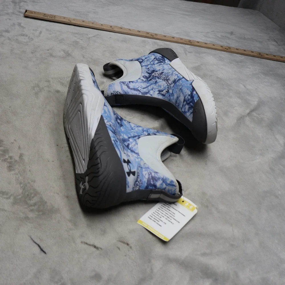 Under Armour Men 9 Deck Boots Blue Camo Charged Shoreman Waterproof Pull On NEW